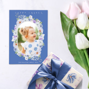 Botanical Lace Floral Easter Photo Card