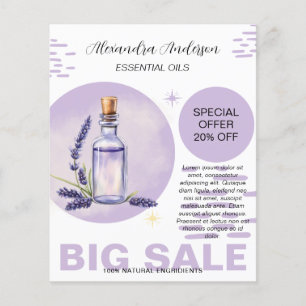 Botanical Lavender Essential Oil Watercolor Promo Flyer