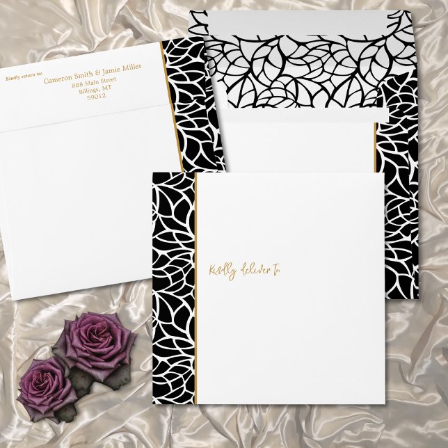 Botanical Leaf Border Wedding Save the Date Envelope (Botanical Leaf Border Wedding Save the Date Envelope)