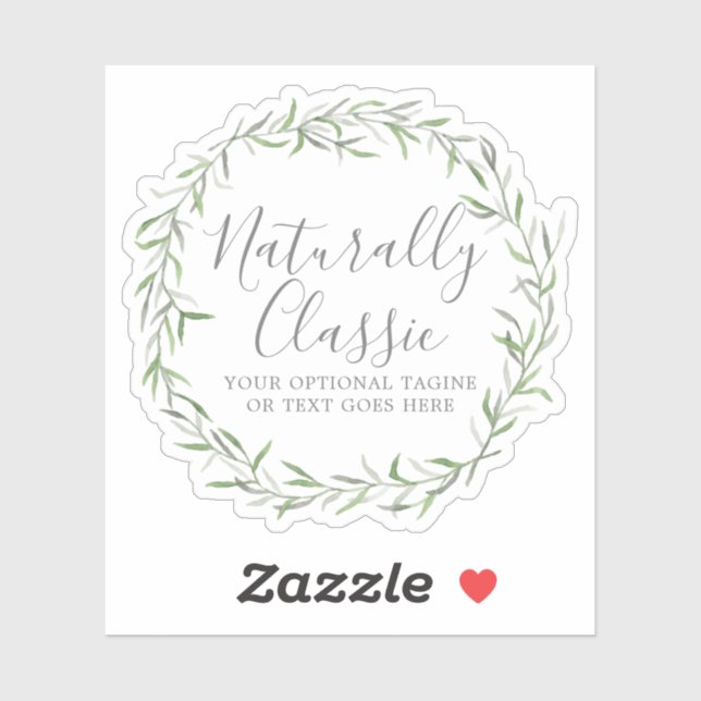 Botanical Leaf Branches Green Wreath Rustic Logo (Sheet)