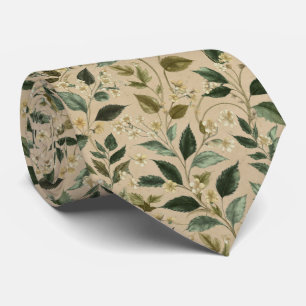 Botanical Leaf Floral Pattern Tie