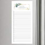 Botanical Leaf Golden Frame Personalised  Magnetic Notepad<br><div class="desc">Lined and checkmark box magnetic notepad design featuring a simply modern leaf and golden frame personalised with your name.</div>