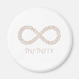 Botanical Leaf Infinity Symbol Modern Nature  Magnet