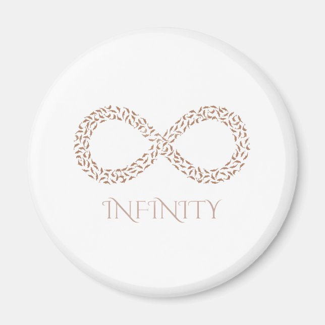 Botanical Leaf Infinity Symbol Modern Nature  Magnet (Front)