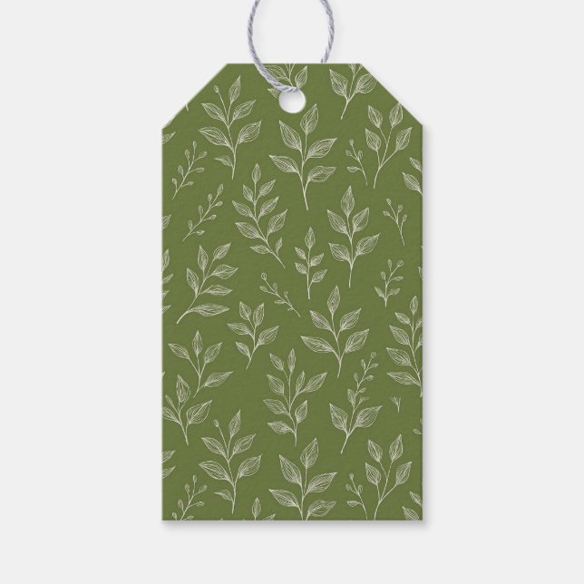 Botanical Leaf Nature Gift Tags (Front)