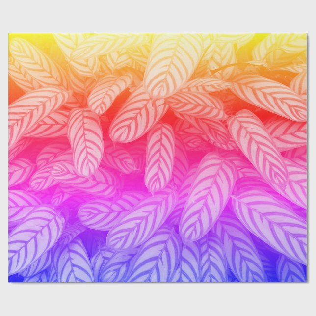 Botanical Leaf Pattern Wrapping Paper (Flat)