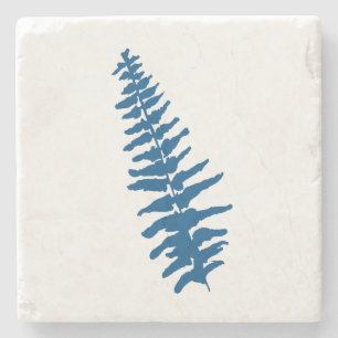 Botanical Leaf Watercolor Marble Stone Coaster