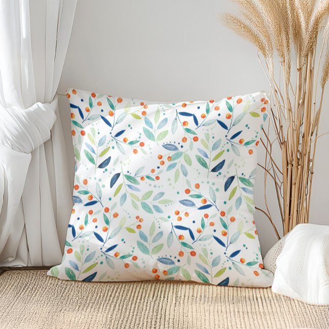 Botanical Leafs & Berries Pattern Cushion (Creator Uploaded)