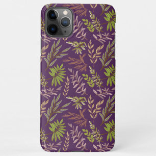 Botanical Leaves: A Stunning Purple Back iPhone 11Pro Max Case