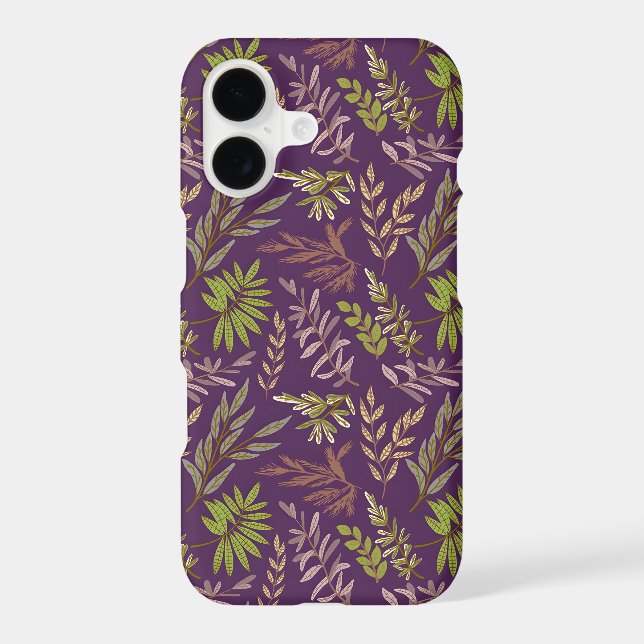 Botanical Leaves: A Stunning Purple Back iPhone Case (Back)