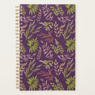 Botanical Leaves: A Stunning Purple Back Planner