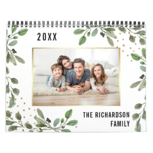 Botanical Leaves and Gold   Your Personal Photos Calendar