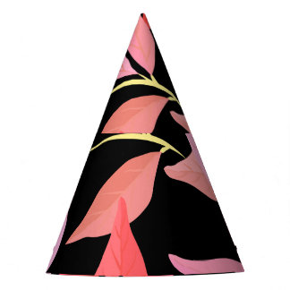 Botanical leaves, colourful seamless pattern. party hat