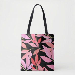 Botanical leaves, colourful seamless pattern. tote bag