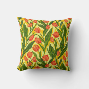 Botanical Leaves Modern Floral Spring Pattern  Cushion