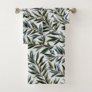 Botanical Leaves on Ivory Bath Towel Set