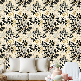 Botanical leaves rainforest nature greenery decor wallpaper