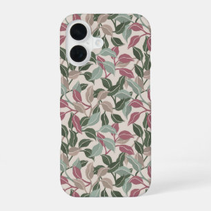Botanical Leaves Sage Blush Neutral Chic iPhone 16 Case