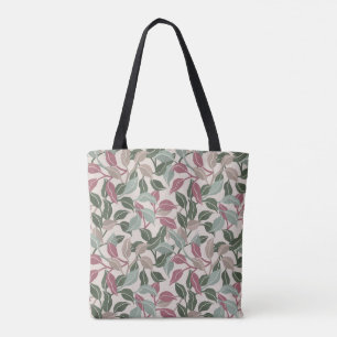 Botanical Leaves Sage Blush Neutral Stylish Tote Bag