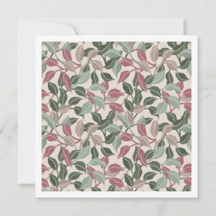 Botanical Leaves Sage Green Blush Soft Floral Card