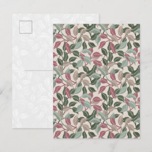 Botanical Leaves Sage Green Blush Soft Floral Postcard