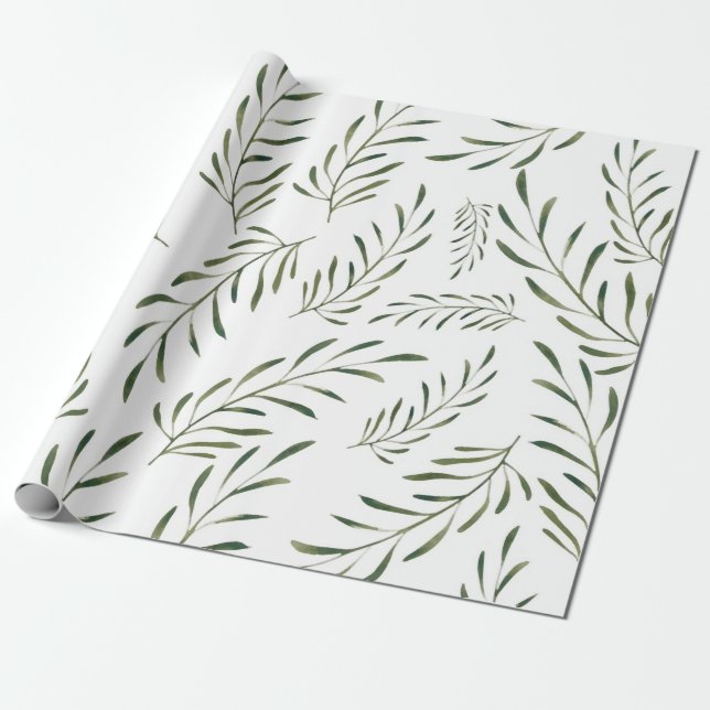 botanical leaves seamless pattern  wrapping paper (Unrolled)