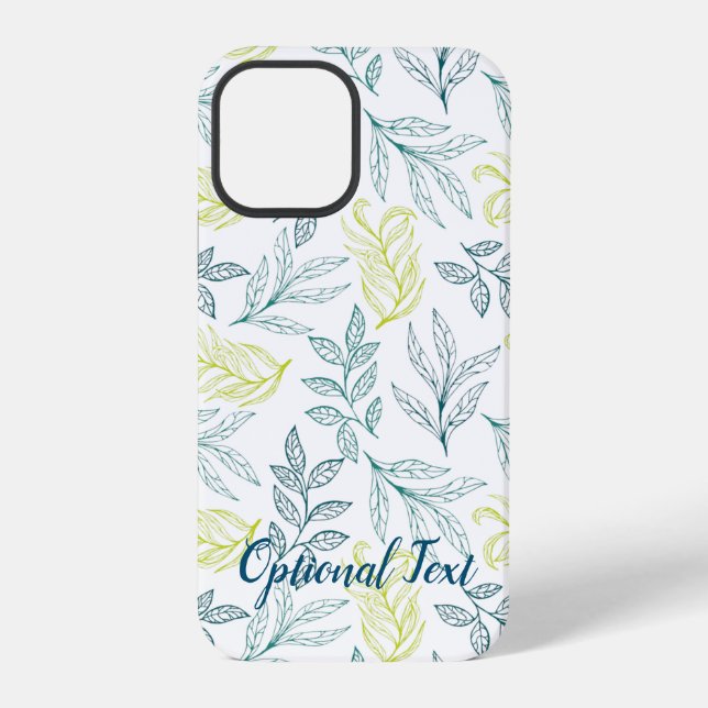 Botanical Leaves & Twiggy Branches Pattern  iPhone Case (Back)