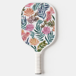 Botanical Leaves Watercolor | Floral Colorful Pickleball Paddle