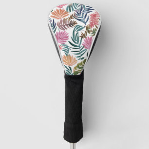Botanical Leaves Watercolor   Floral Colourful Golf Head Cover