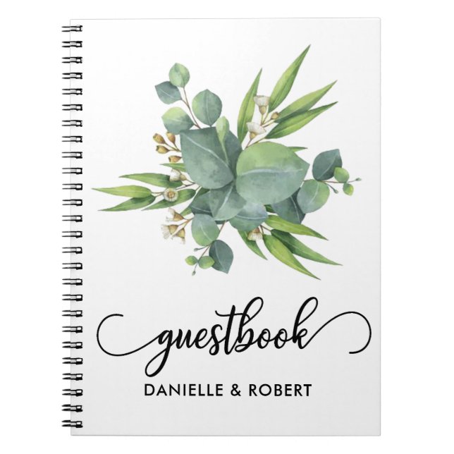 Botanical Leaves Wedding Guest Book (Front)
