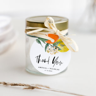 Botanical Lemon and Orange Wedding Thank You Favour Tags