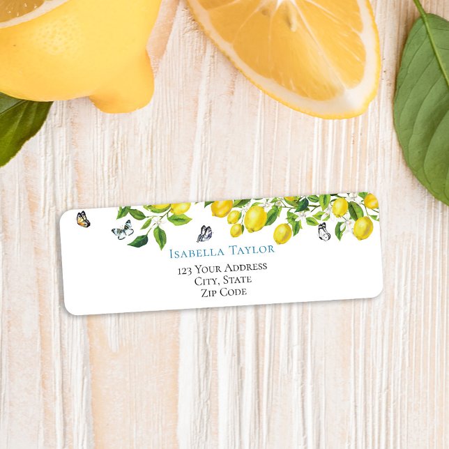 Botanical Lemon Baby Shower Return Address Label (Creator Uploaded)