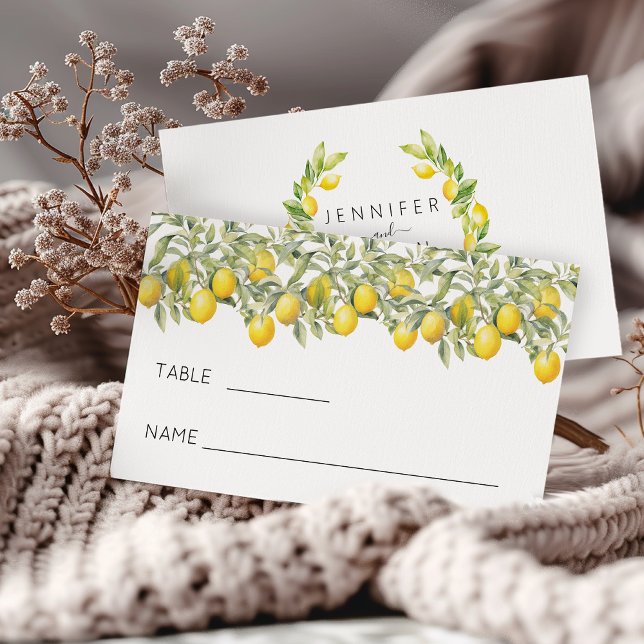 Botanical Lemon Citrus Garden Wedding Place Cards (Creator Uploaded)