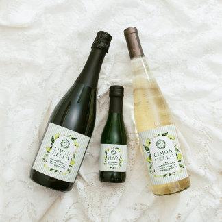 Botanical Lemon Frame Limoncello  Sparkling Wine Label