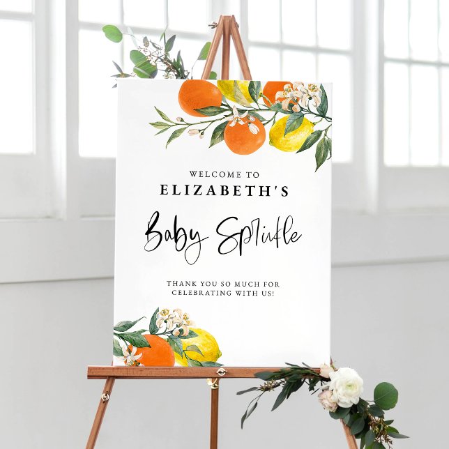 Botanical Lemons and Oranges Summer Baby Sprinkle Poster (Creator Uploaded)