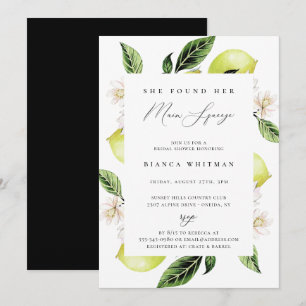Botanical Lemons Main Squeeze Bridal Shower Invita Invitation
