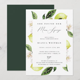 Botanical Lemons Main Squeeze Bridal Shower Invitation