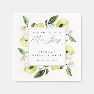 Botanical Lemons Main Squeeze Bridal Shower Napkin
