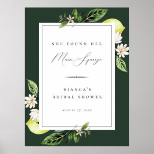 Botanical Lemons Main Squeeze Bridal Shower Poster