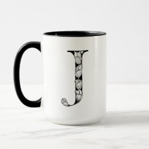 Botanical Letter J Mug, Art by Elizabeth Sampson Mug