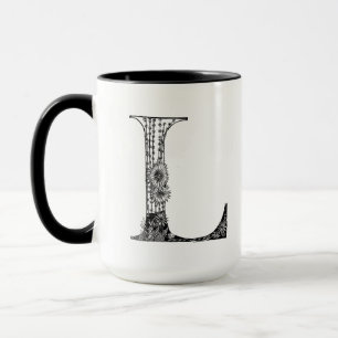Botanical Letter L Mug, Art by Elizabeth Sampson Mug