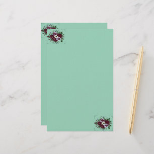 Botanical Letter Paper Violet Bouquet