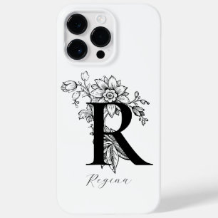 Botanical Letter R Monogram Name Case-Mate iPhone 14 Pro Max Case