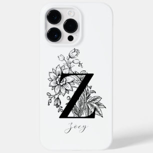 Botanical Letter Z Monogram Name Case-Mate iPhone 14 Pro Max Case