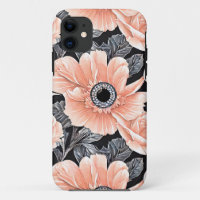Botanical Light Peach Floral Pattern