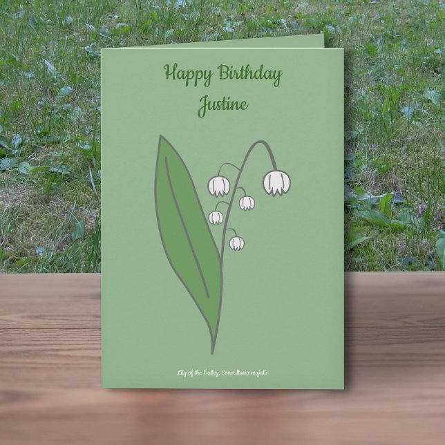 Botanical Lily of the Valley Flower Birthday Card (Botanical Lily of the Valley Birthday Card)