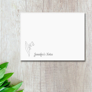 Botanical Lily of the Valley Line Art Flower Post-it Notes