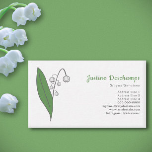 Botanical Lily of the Valley Pastel Flower Business Card