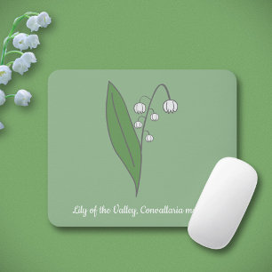 Botanical Lily of the Valley Pastel Flower  Mouse Pad