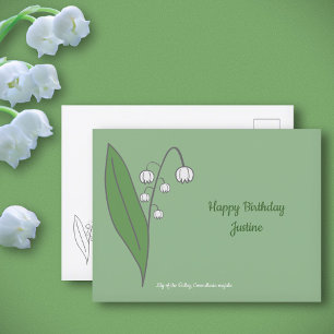 Botanical Lily of the Valley Pastel Flower Postcard